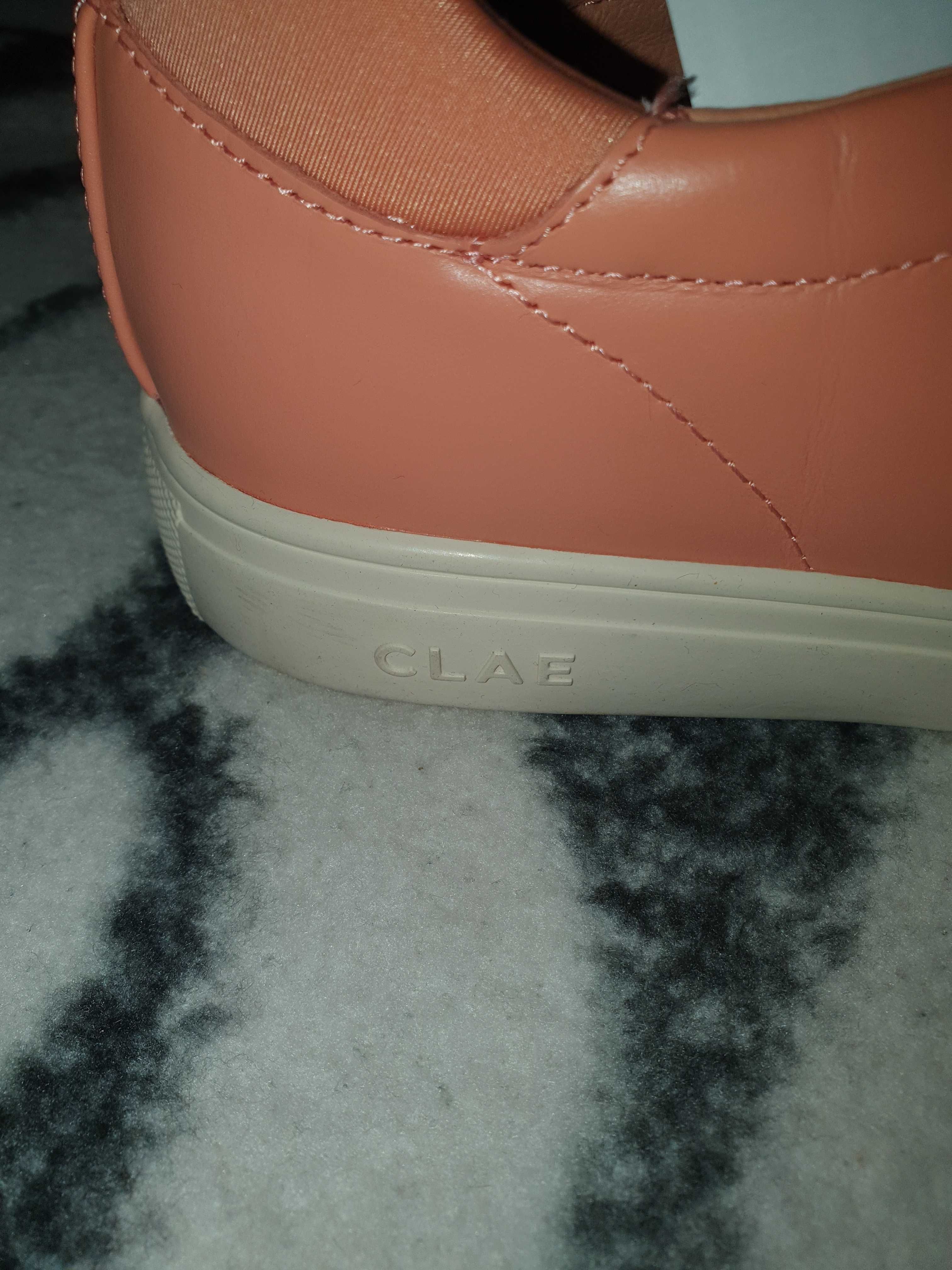 Męskie łososiowe skórzane sneakersy Clae - nowe