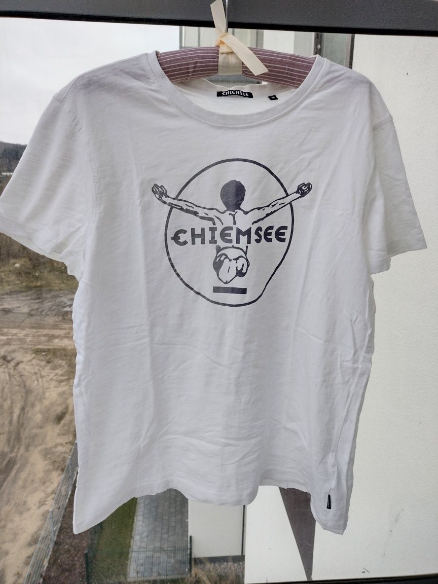 Chiemsee t-shirt biały nadruk M bawełna vintage