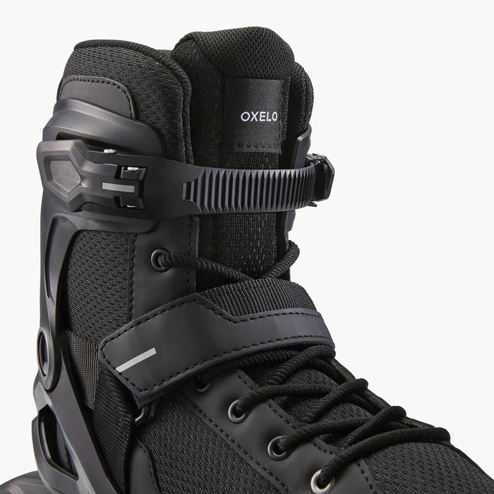 Patins em Linha Adulto FIT100 Preto/Prateado
