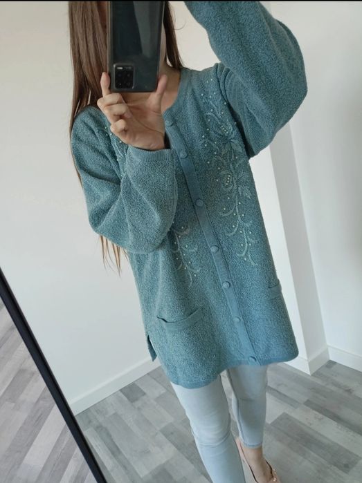 Kardigan sweter damski oversize s m l w stylu vintage