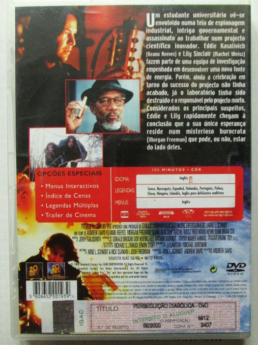 DVD - PERSEGUIÇÃO DIABÓLICA, com Keanu Reeves, Morgan Freeman
