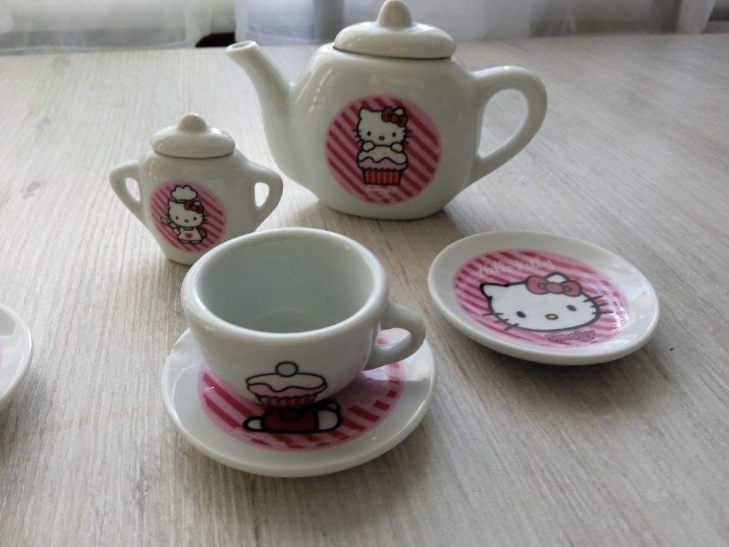 Porcelanowy zestaw hello kitty mini dla dzieci