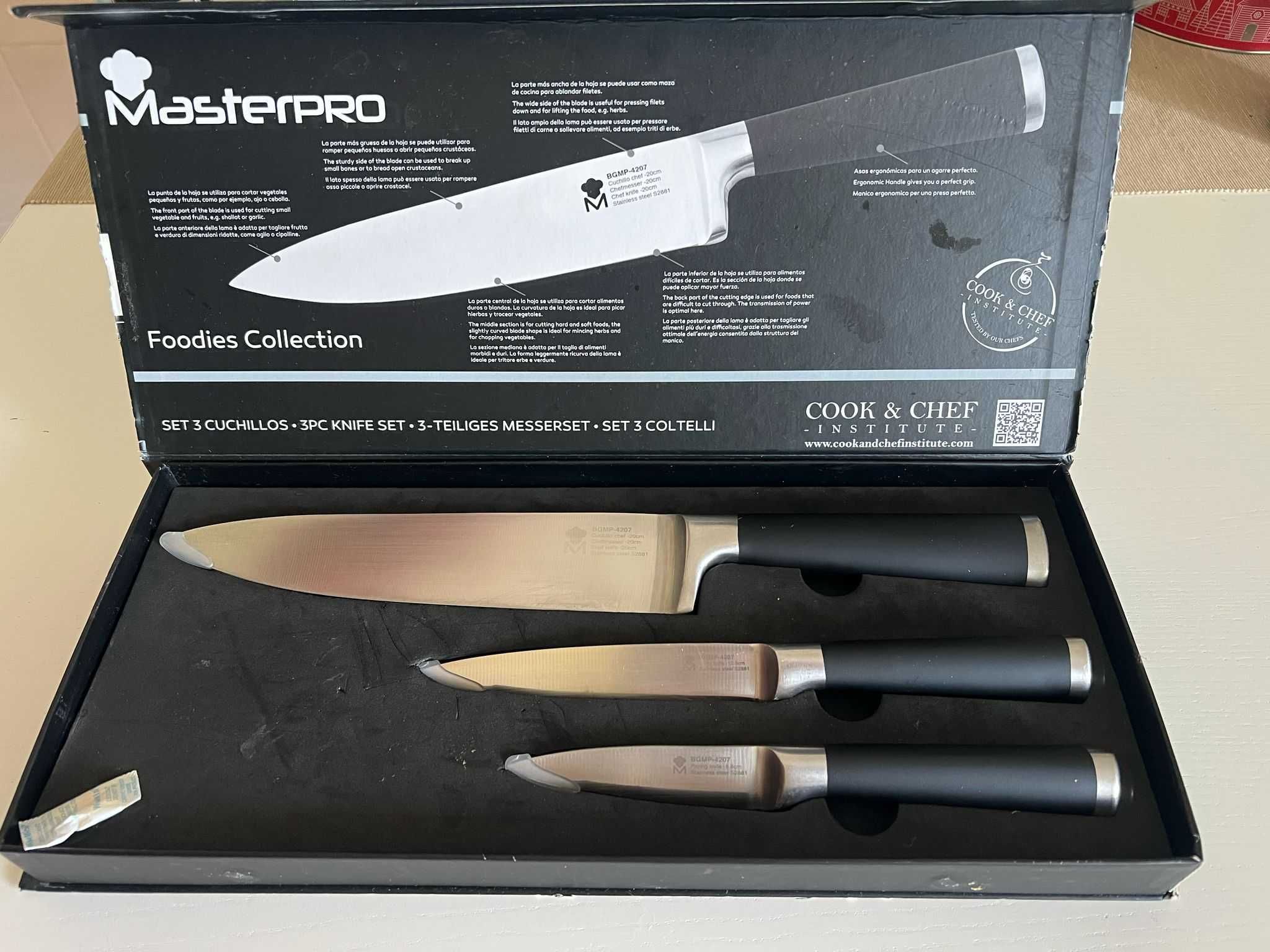 Conjunto de Facas Masterpro Foodies Aço inoxidável (3 pcs)