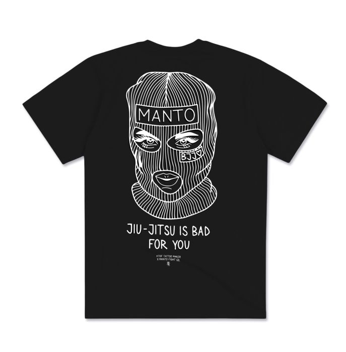 Футболки мужские MANTO манто черная белая с борцами ММА BJJ UFC