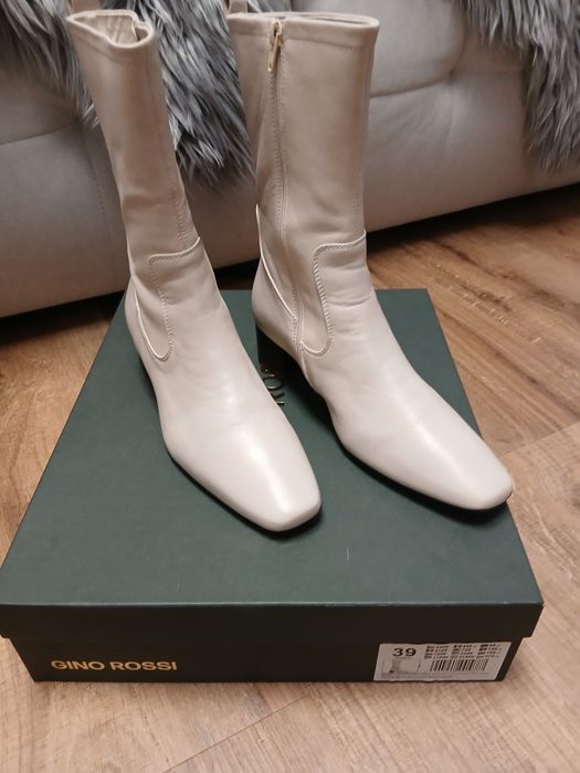 Skórzane, eleganckie buty Gino Rossi rozmiar 39 jak nowe!