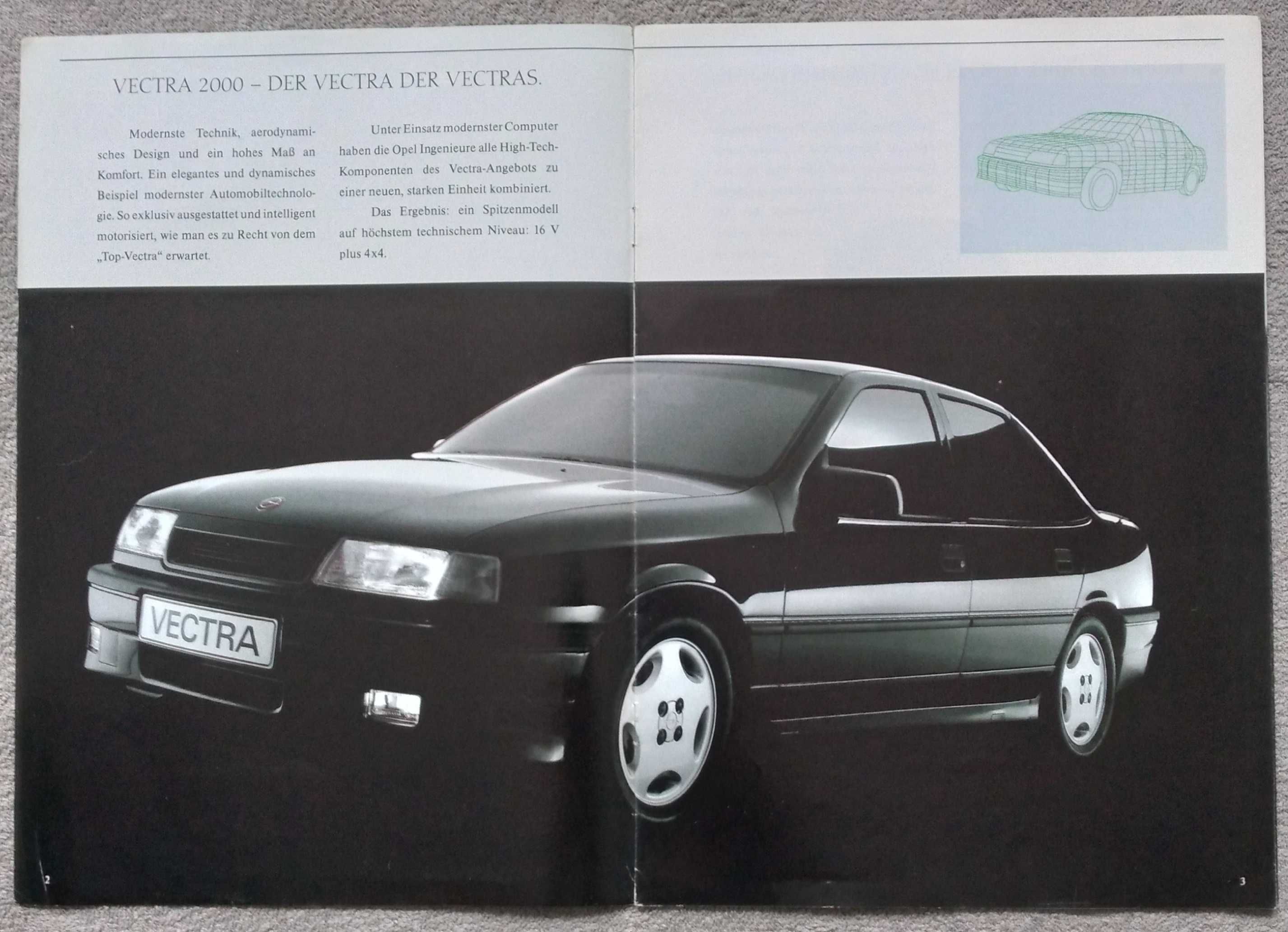 Prospekt Opel Vectra 2000 rok 1989