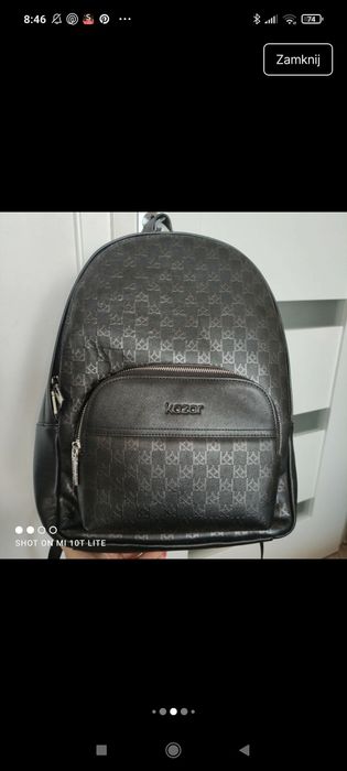 Skórzany męski plecak Kazar czarny nowy