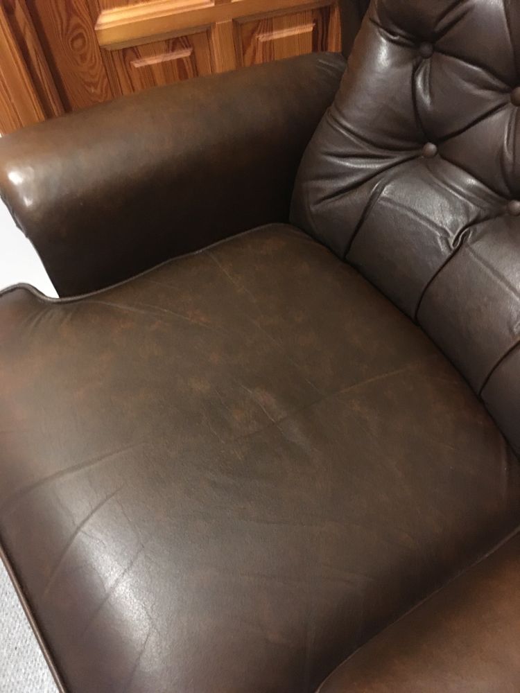 Fotel skórzany ciemny brąz