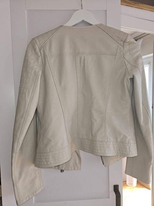 Kurtka ramoneska skóra beżowa rozm. S