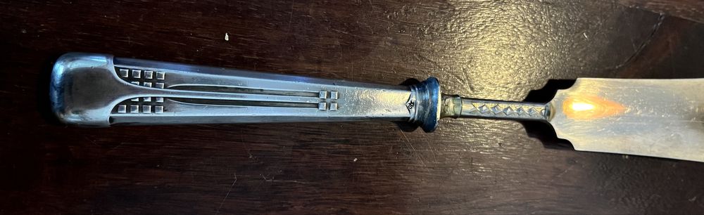 WMF - posrebrzany zestaw noży do pasztetu i sera - katalog - XIXw