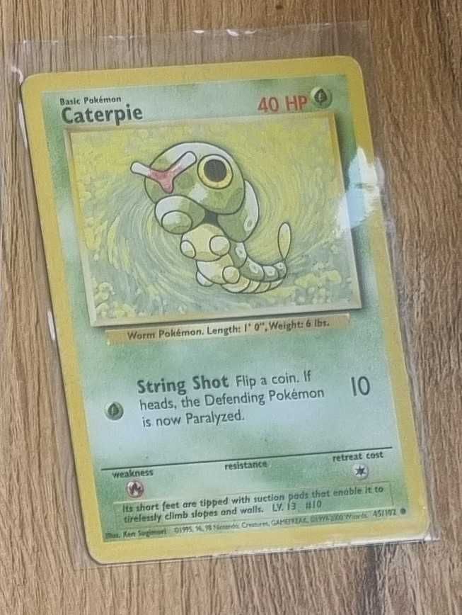 Karta Pokemon TCG z pierwszej serii - Base Set - Caterpie 45/102