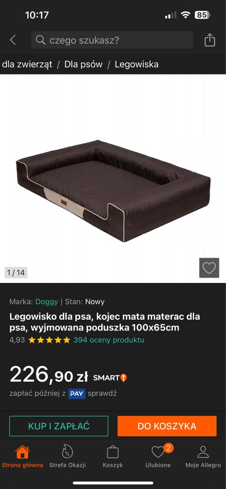 Nowe legowisko dla psa 100x65