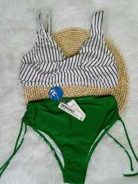 Nowy kostium kąpielowy dwuczęściowy strój Cupshe S zielony biały