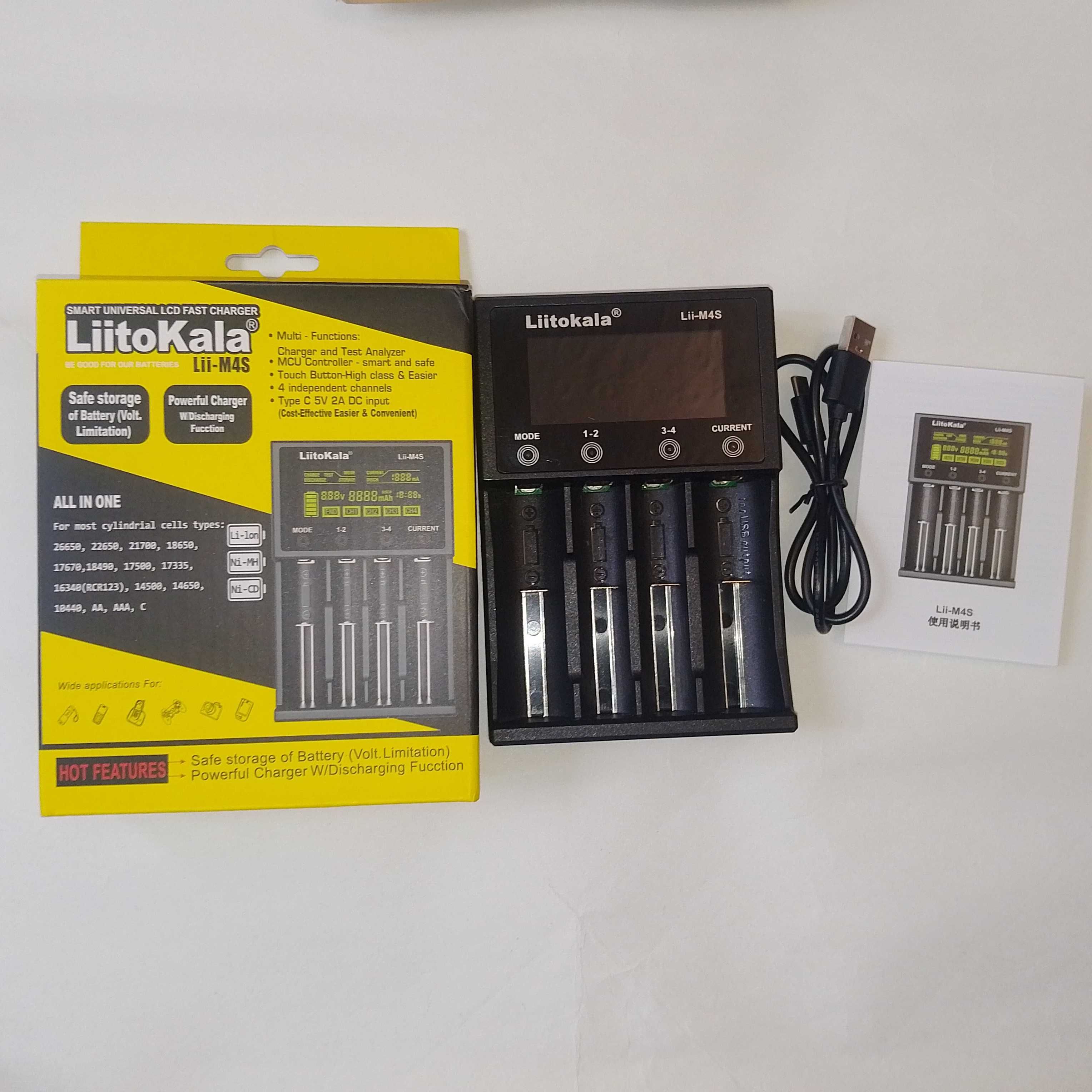 Зарядка акумулятора Litokala Lii M4s (Ni-MN/CD, Li-on.