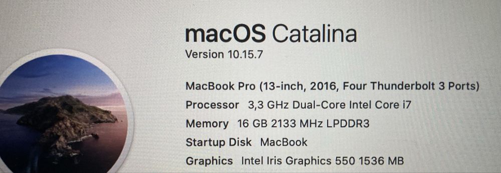 MacBook Pro i7 2016 1TB SSD 16GB 3,3Ghz Dual