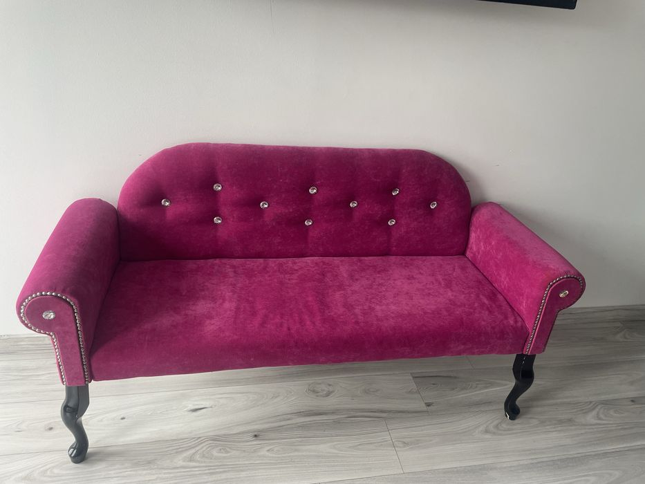 Ławeczka glamour pufa pikowana ławka