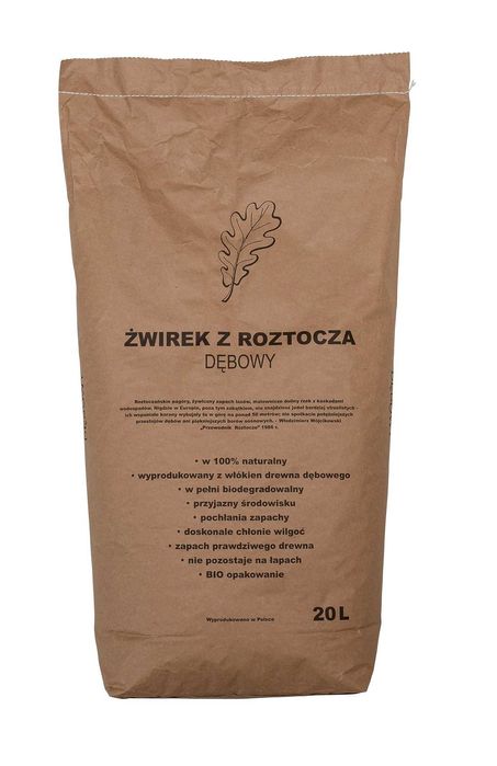 Żwirek dębowy z roztocza 40L dla kota królika gryzoni świnki morskiej