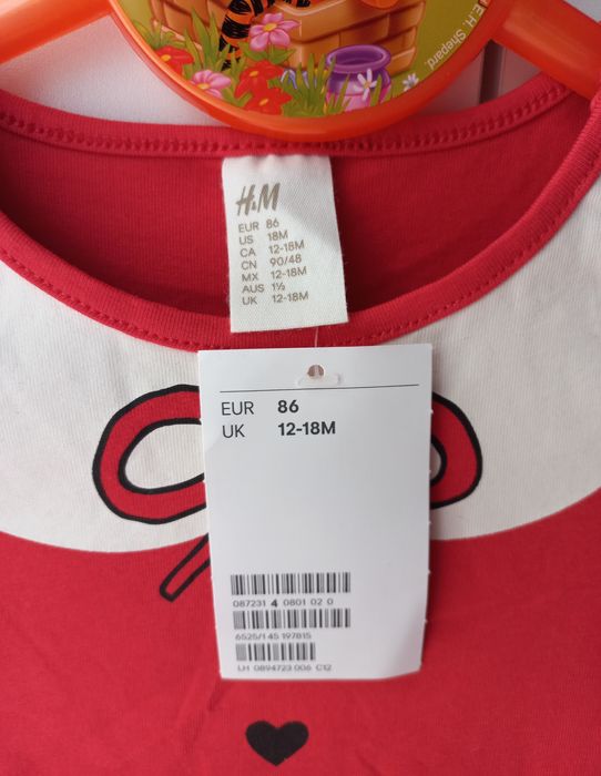 HM nowa bluzka świąteczna + Primark bluza 86 mikołaj święta