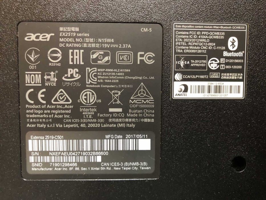 Продам Ноутбук ACER EX2519 series model N15W4