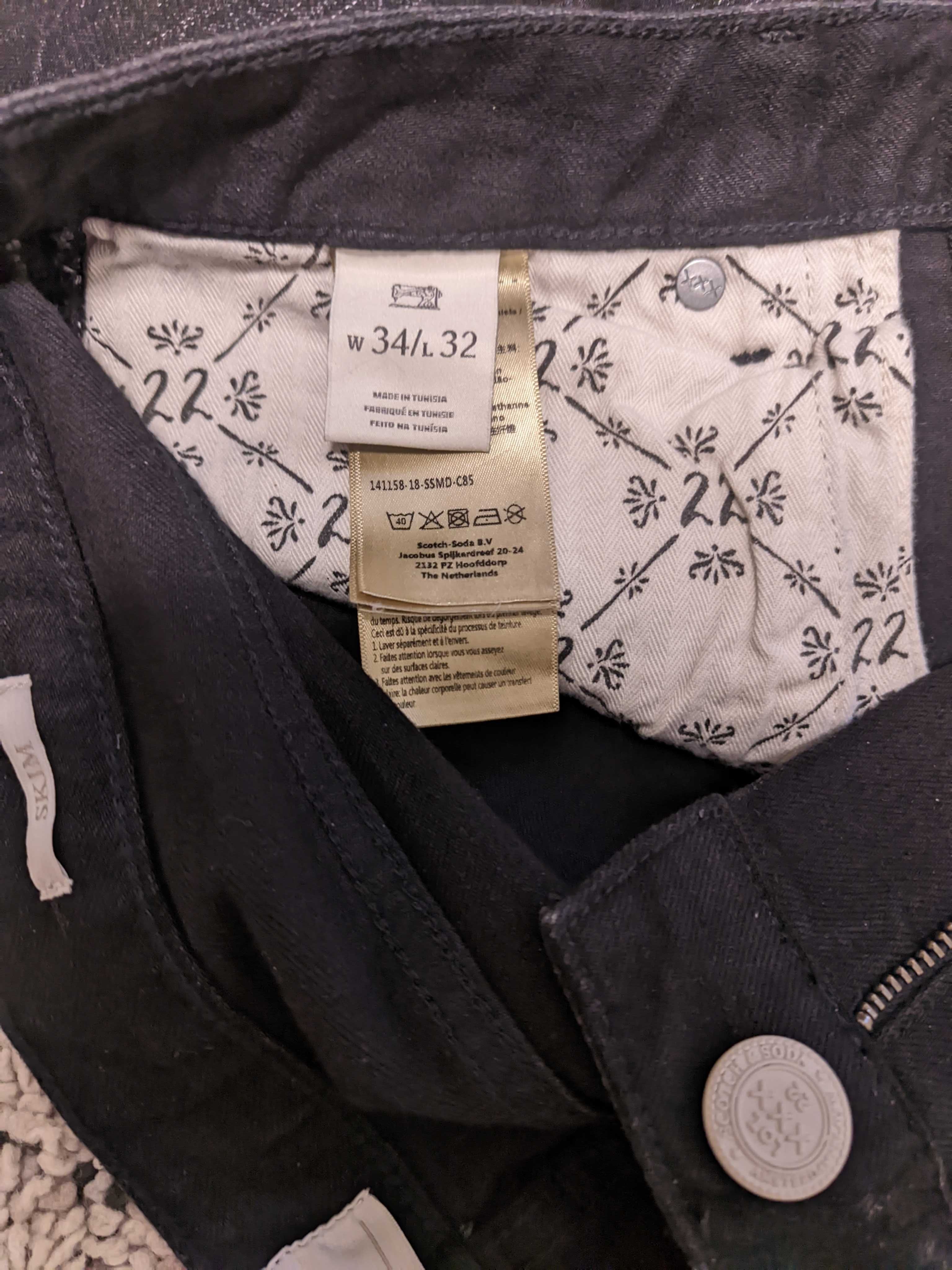 scotch soda джинси lot 22 selvedge black розмір 34/32