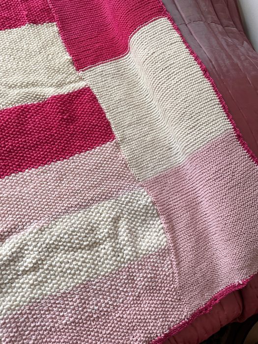 Manta lã crochet feita à mão