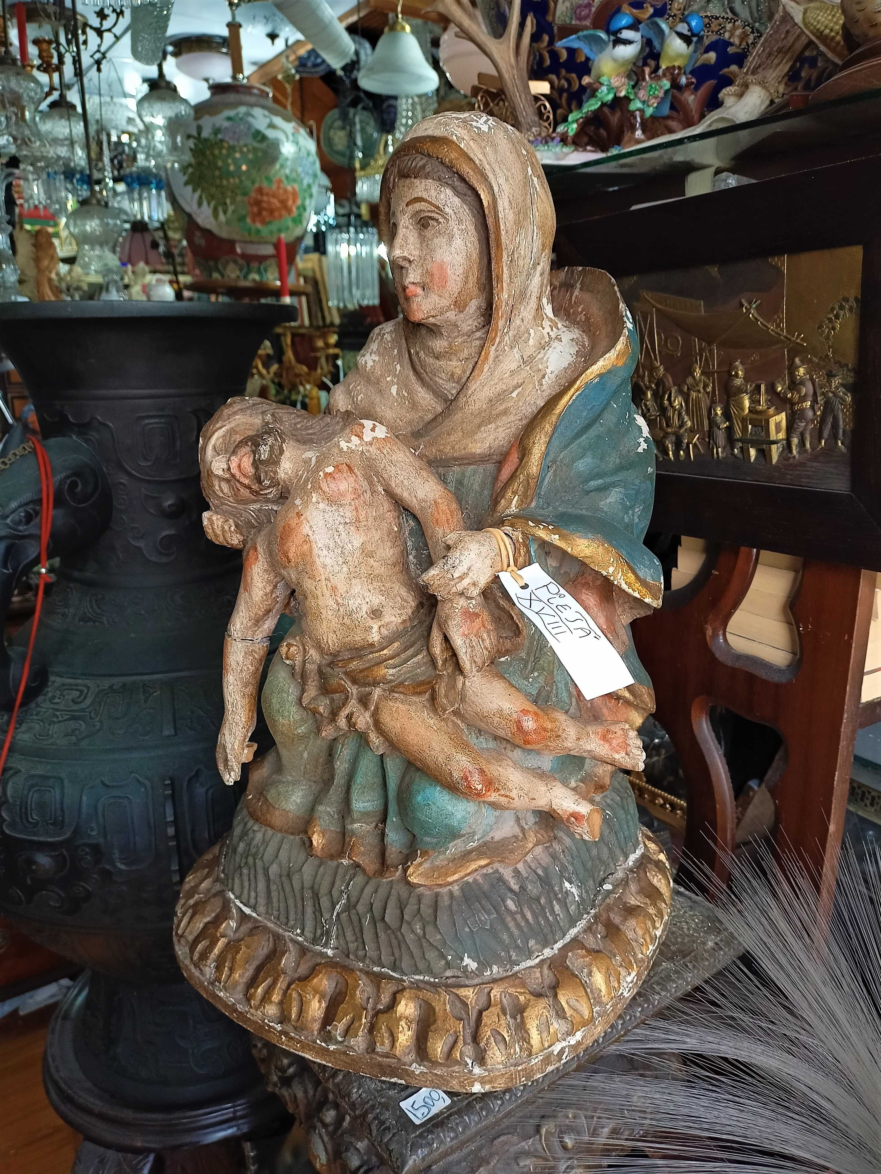Pietá Madeira Policromada Séc XVIII XIX 2