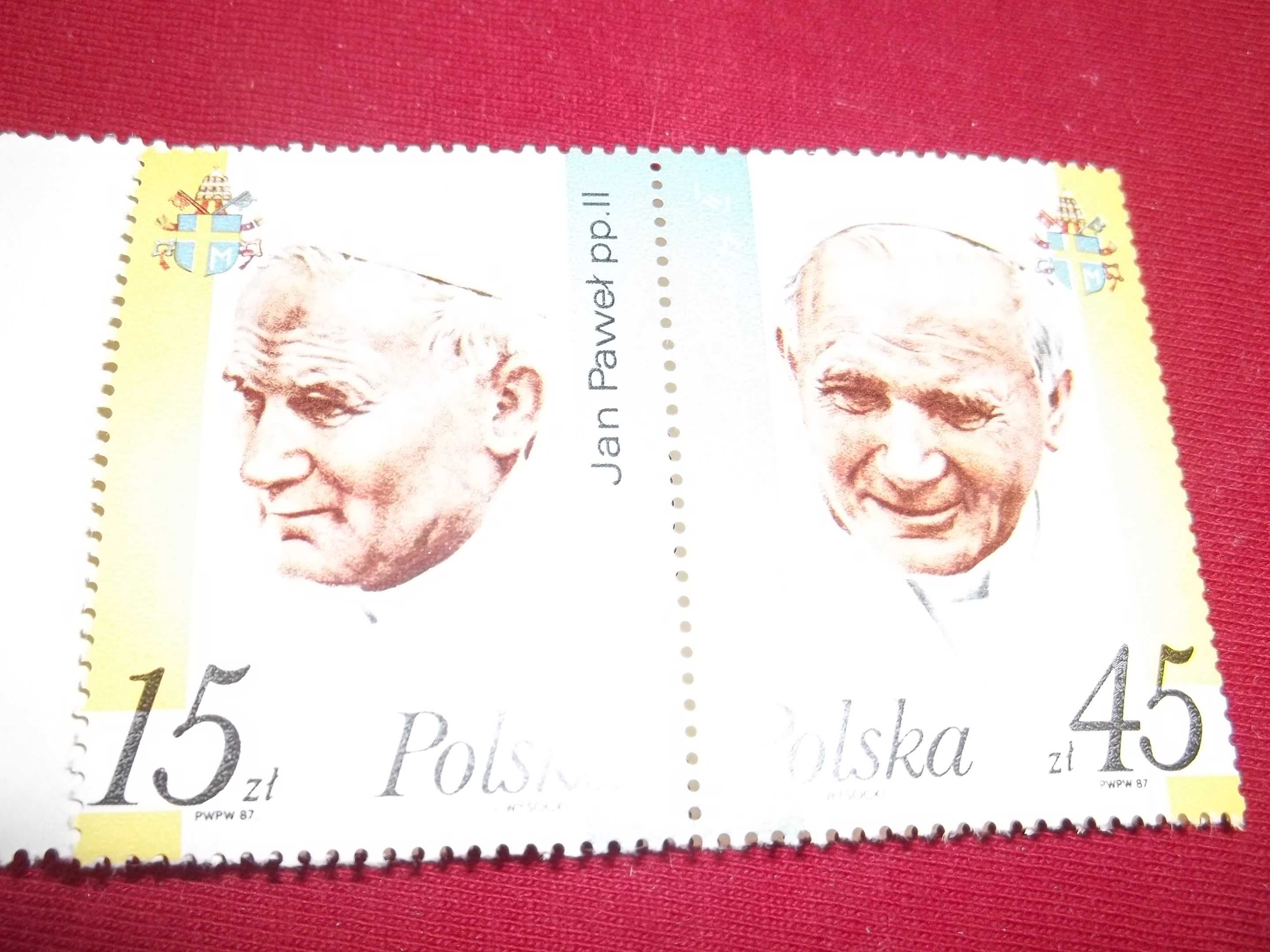 Znaczek pocztowy z papieżem Janem Pawłem II Zestaw