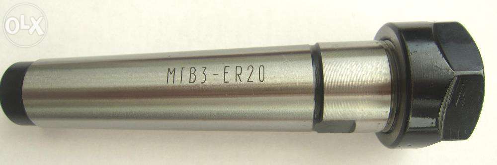 Цанговый патрон ER20 с конусом морзе МК3 (MT3) резьба M12