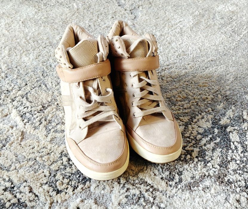 Bereshka extra wysokie Snekersy Botki beżowe roz. 37 _  24cm