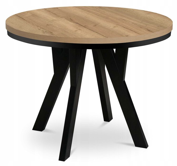 Stół okrągły rozkładany z maskownicą 100x200 dąb halifax erni max duży