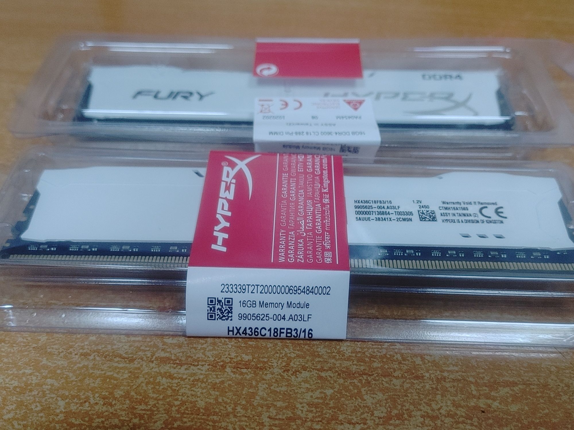 HyperX Fury DDR4 32GB (2x16GB) 3600Mhz White