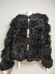 Vintage Black Faux Fur Jacket Opium Sztuczne Futerko