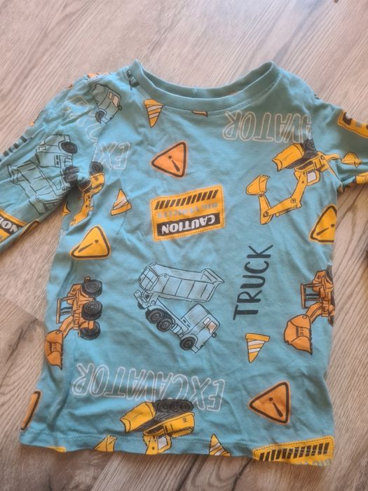 Zestaw bluzek t shirtów koparka dzwig 104cm