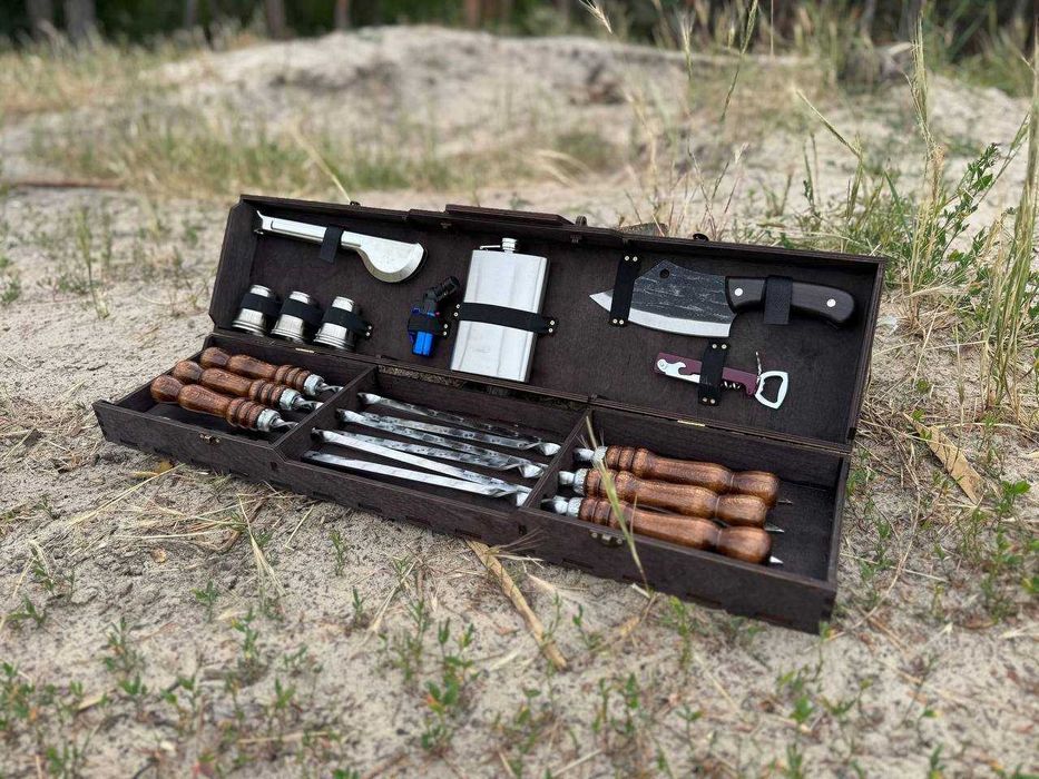 Набір шампурів у кесі Шампура на подарунок в кейсі Нобор для шашлику