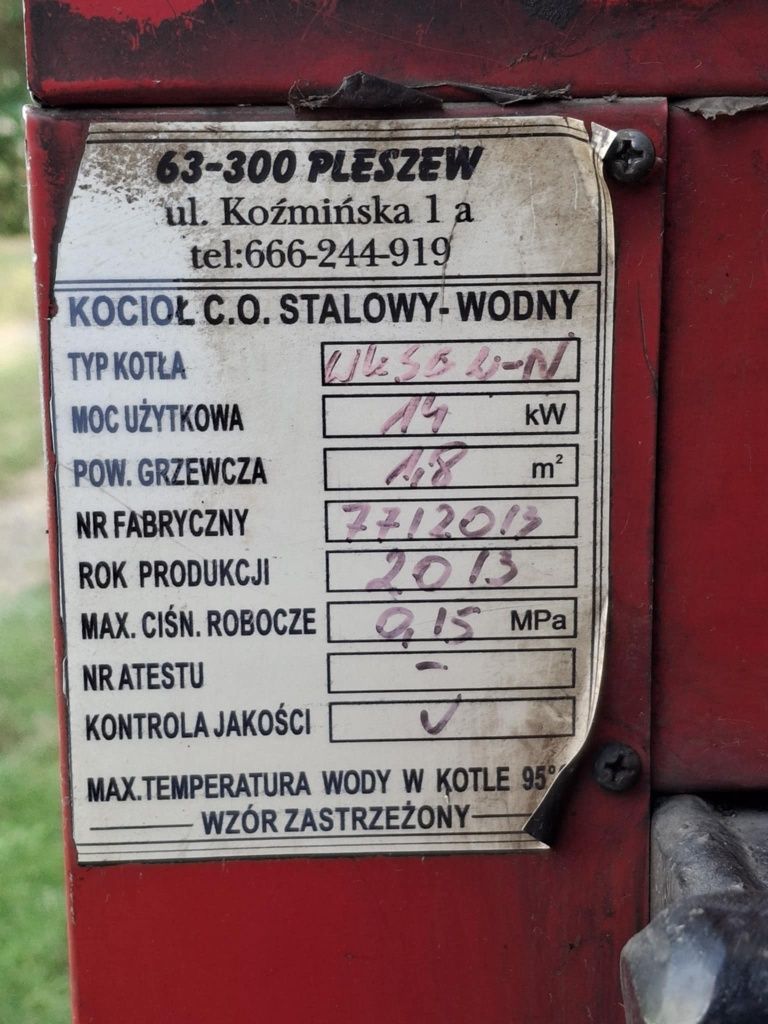 Piec, kocioł na drzewo i węg