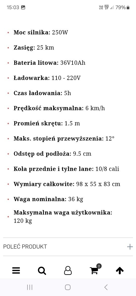 Wózek inwalidzki z napędem elektrycznym - Skuter