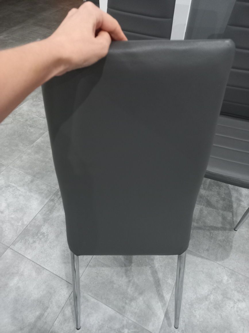 krzesła eko skóra szare 8sztuk krzeseł krzesło