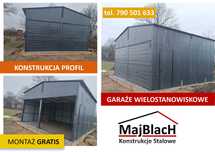 Garaż Blaszany Grafitowy -PRODUCENT- Niskie Ceny - Garaże  - Maj-Blach