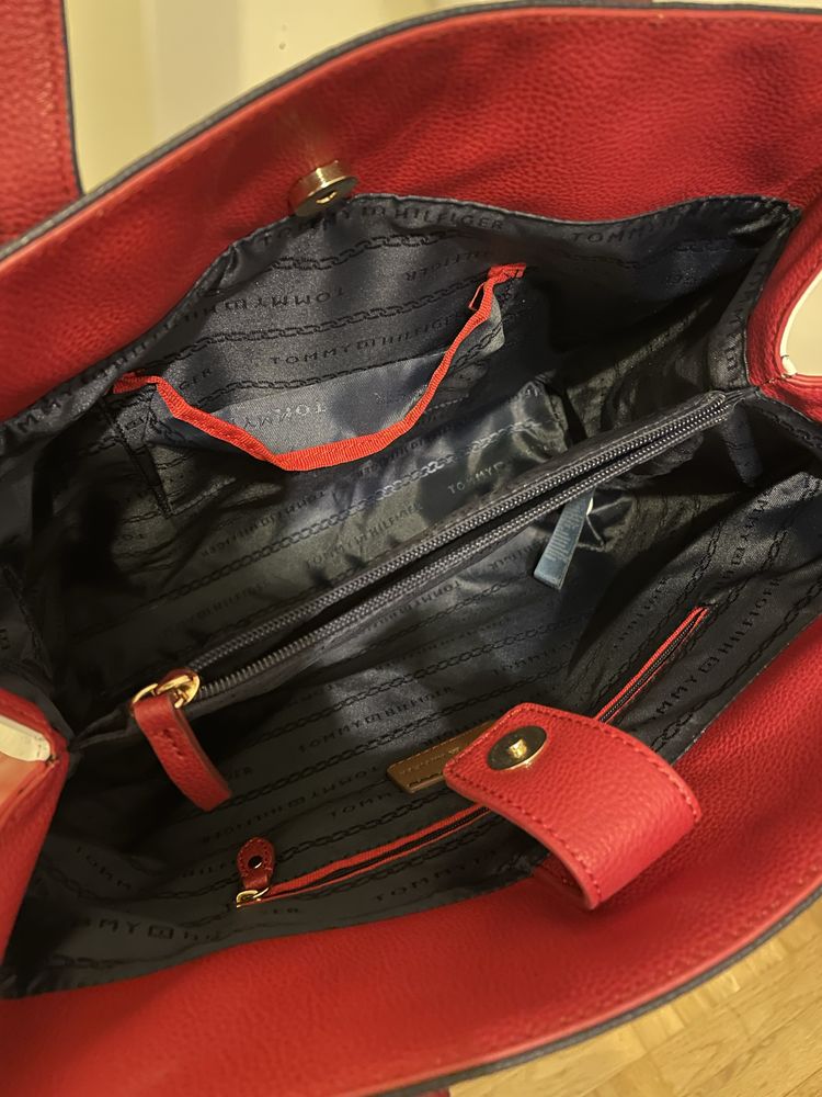 Torba shopper bag Tommy hilfiger  granatowa jak nowa na prezent
