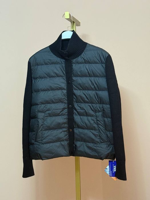 Пуховик черный/чорний розмір М /куртка з вʼязаними рукавами/тренд