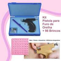 Kit Furação de Orelhas - pistola + 98 brincos (novos)