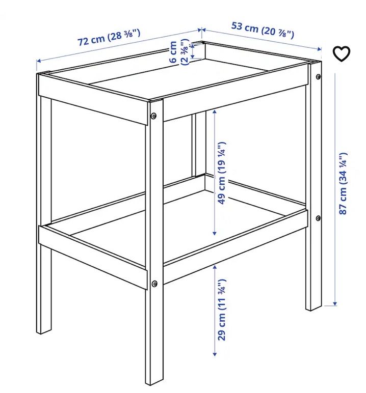 Stół do przewijania Ikea Sniglar biały