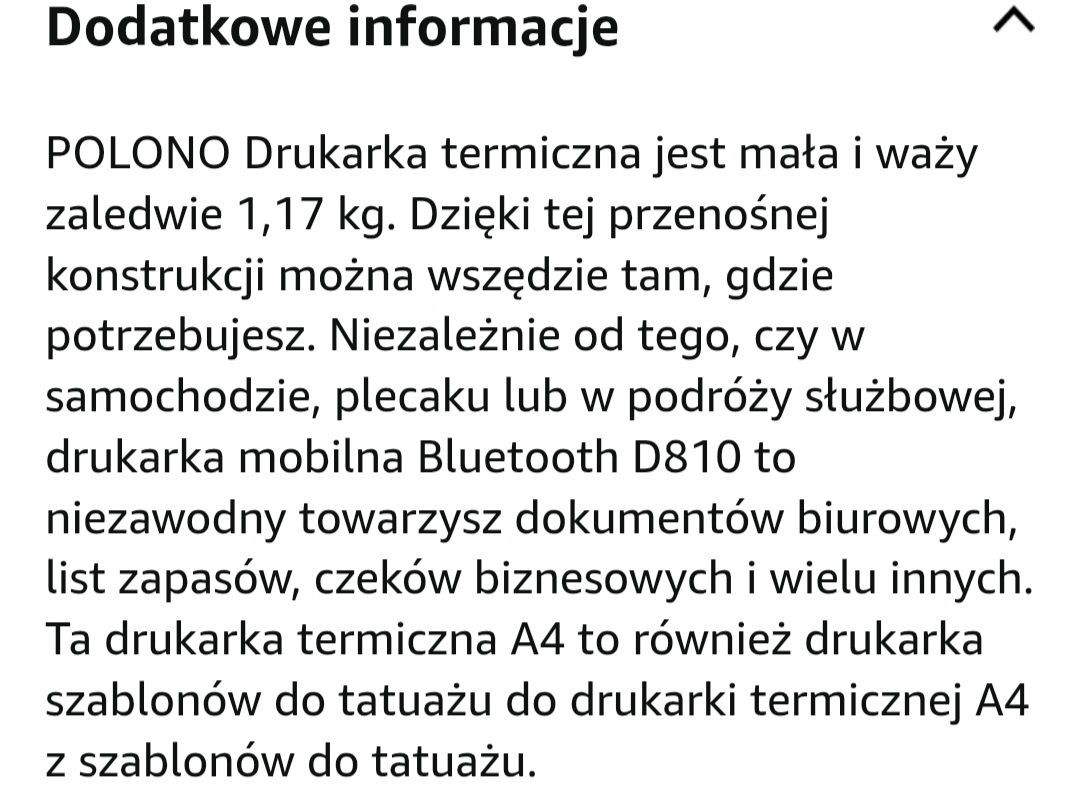 Polono - Drukarka przenośna- tatuaże/biuro/dom