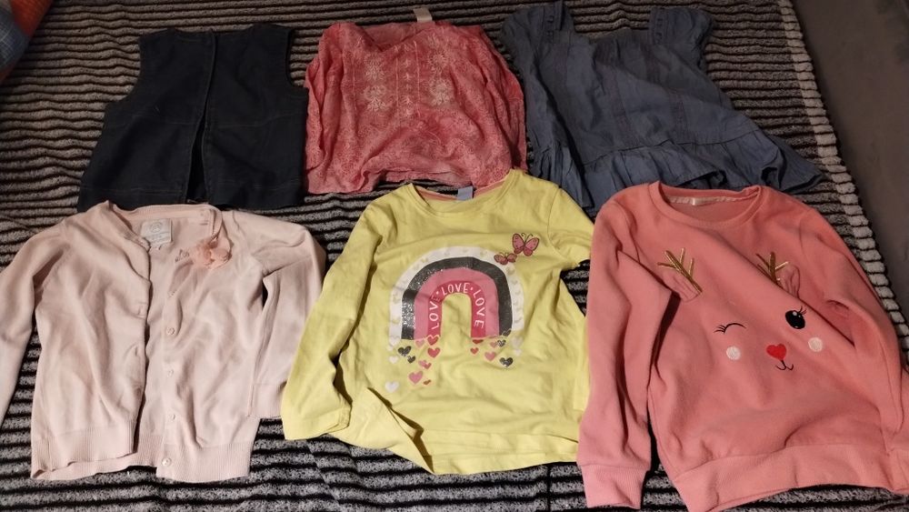 Piękne t-shirty, koszule, kamizelka, sweterek dla dziewczynki 110-116