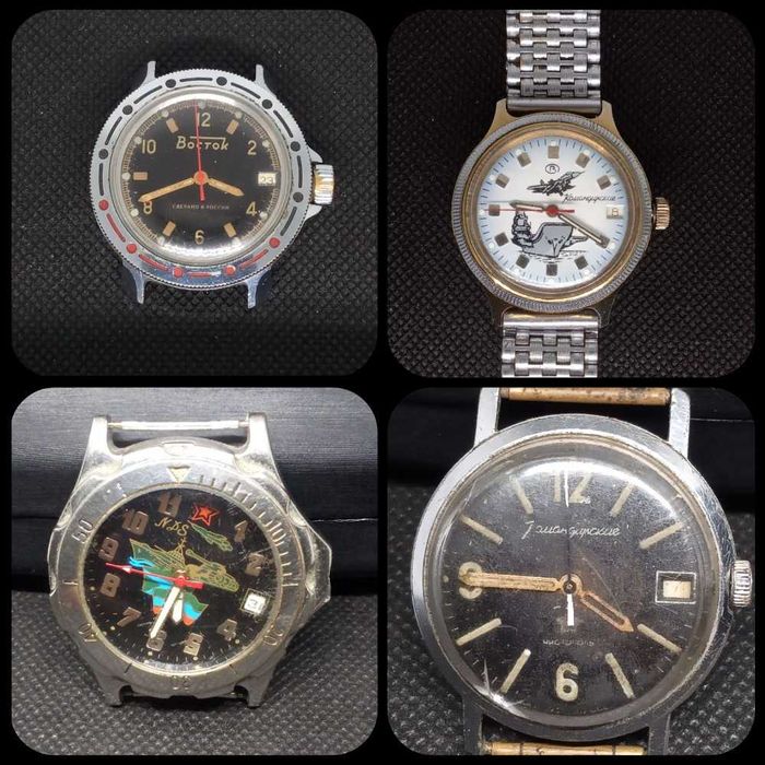 Часы времен ссср и не только, командирские, восток, под ремонт.