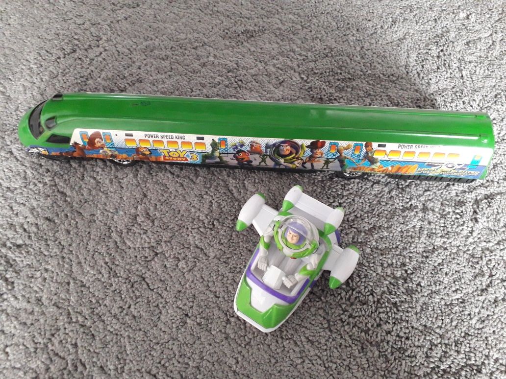 Zabawki toy story pociąg i pojazd buzz astral