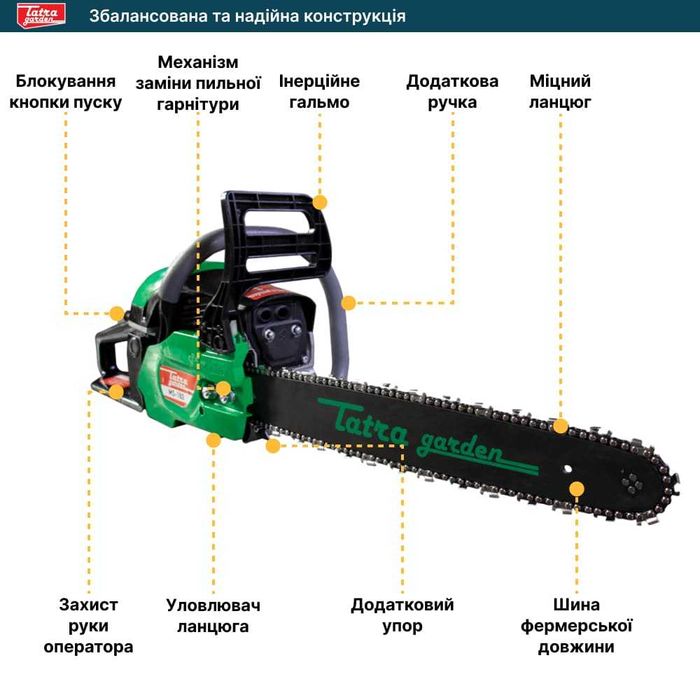 Пила бензиновая Tatra Garden MS 180