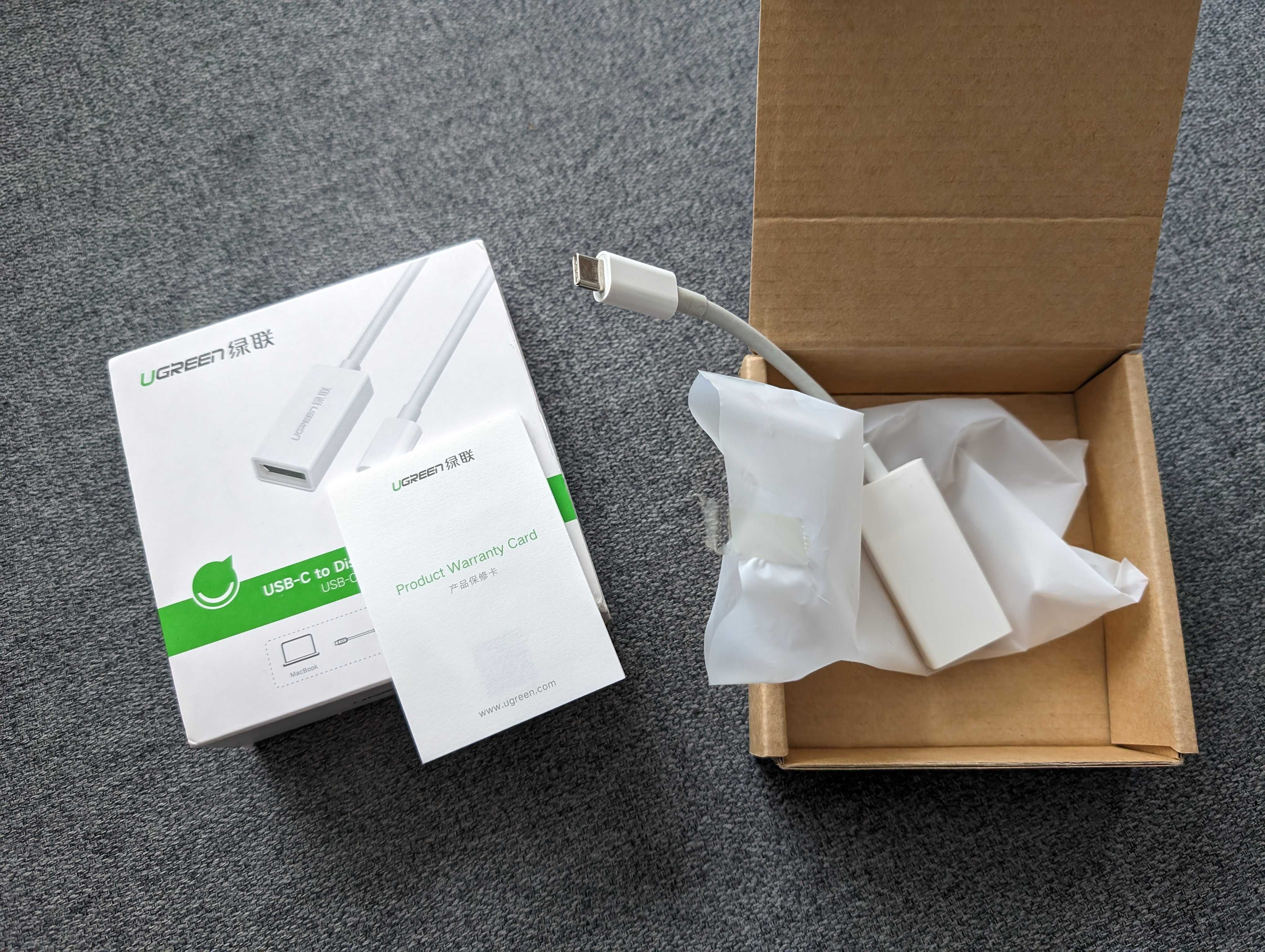 Переходник адаптер Ugreen USB-C to DisplayPort 15cm White (MM130)