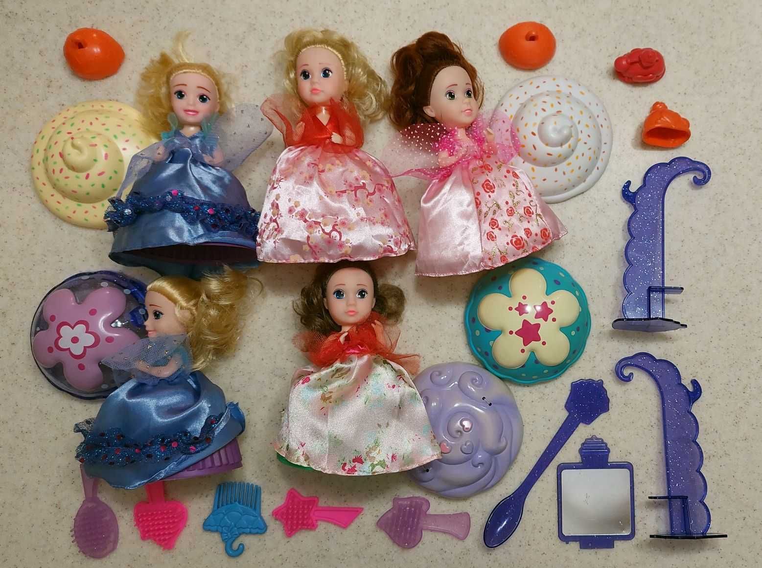 Laleczki Babeczki Cupcakes 5 szt. z akcesoriami + 2x desery lodowe