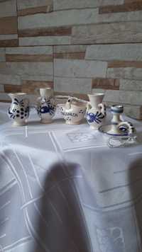 Stara  wisząca ozdoba ceramiczna do kuchni miniaturki naczyń.